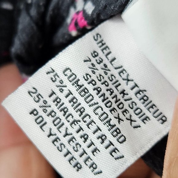 Diane Von Furstenberg Dress Black Lizbeth Silk Floral V-Neck Long Sleeve Size 4 - Picture 6 of 8